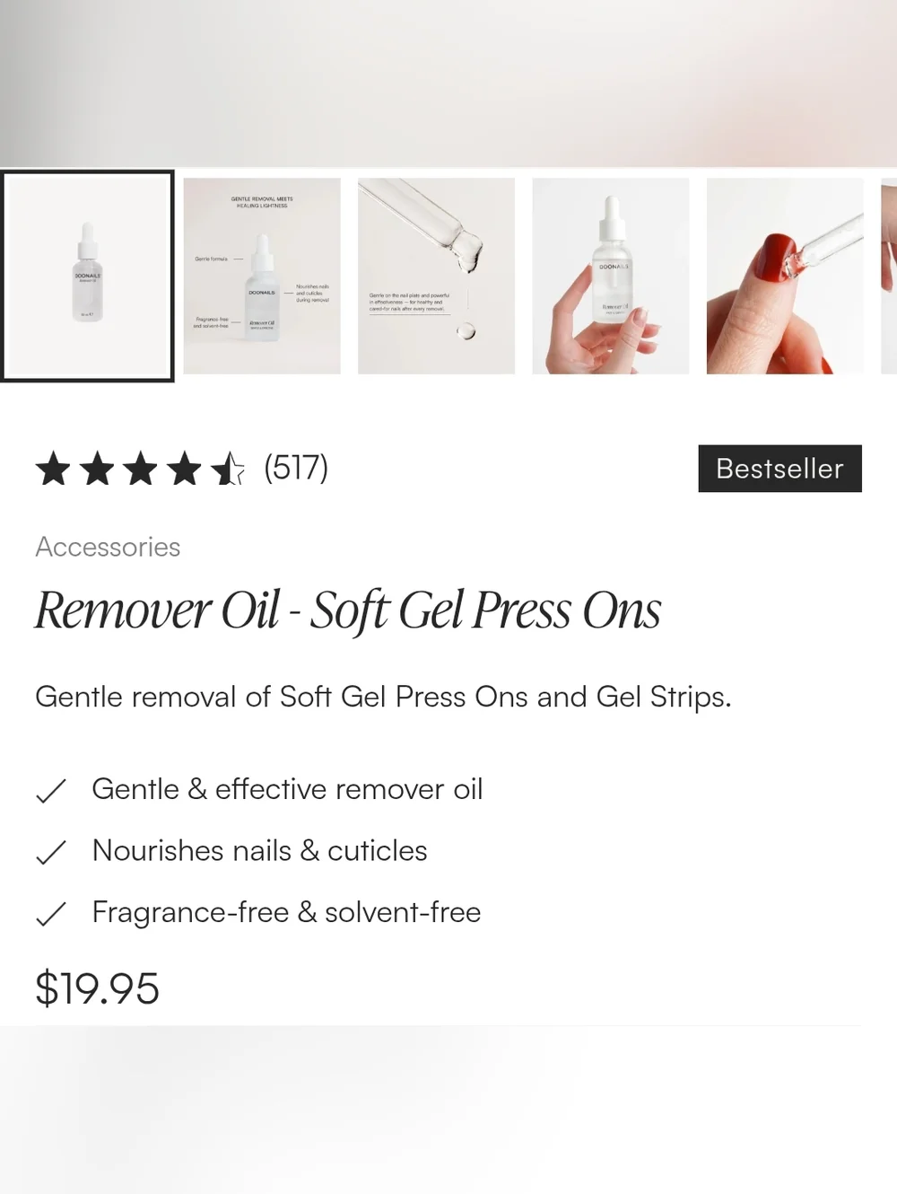 Doonails Reusable Gel Press-On Nails Set in "Classic French Extra Short Square" - Picture 5 of 13